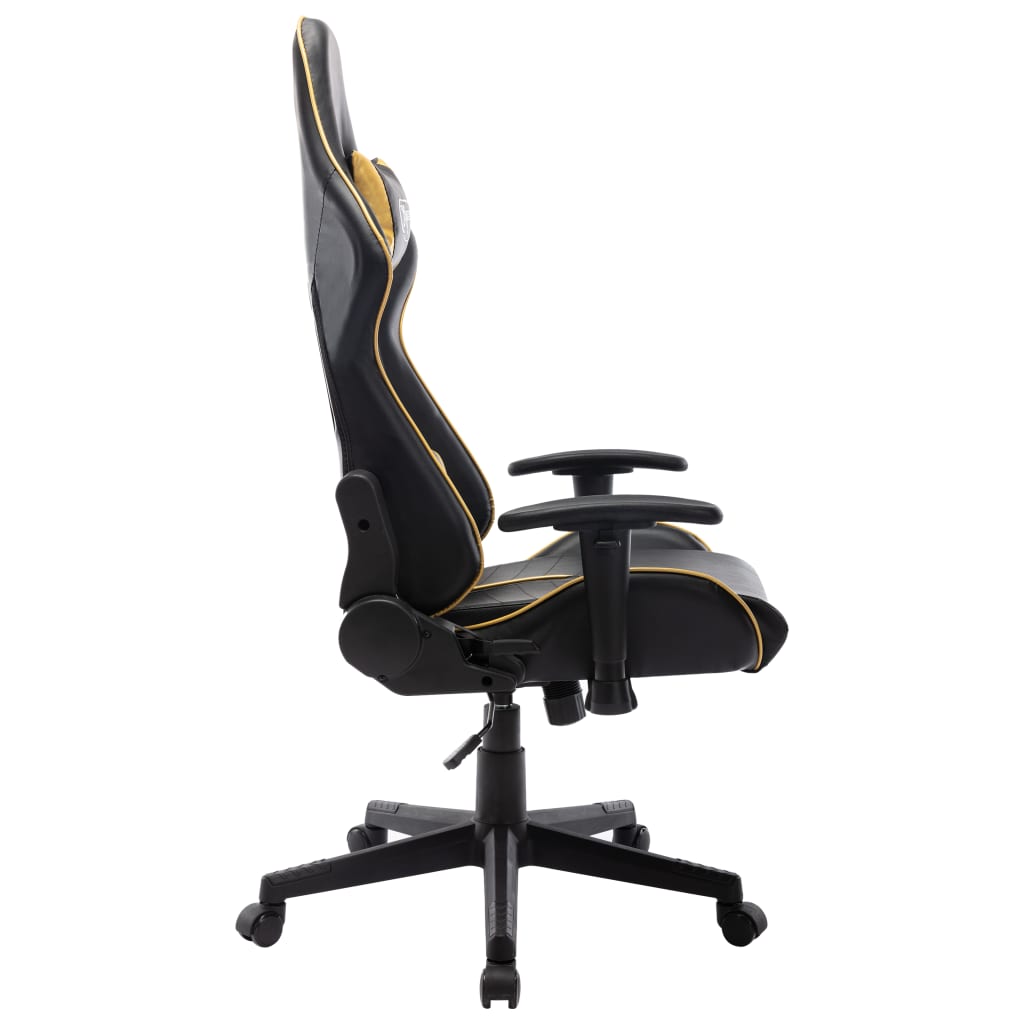 Gamestoel kunstleer zwart en goudkleurig is nu te koop bij PeponiXL, paradijselijk wonen!