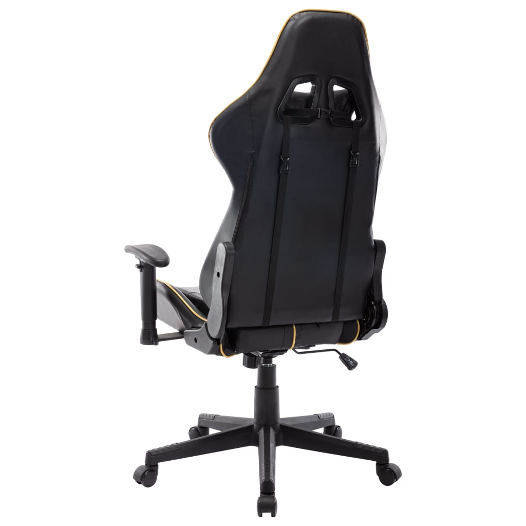 Gamestoel kunstleer zwart en goudkleurig is nu te koop bij PeponiXL, paradijselijk wonen!