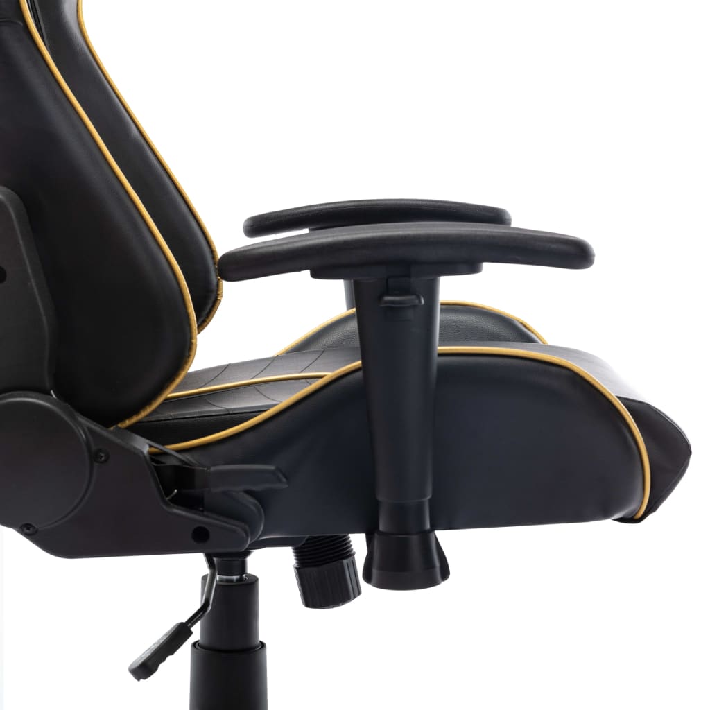 Gamestoel kunstleer zwart en goudkleurig is nu te koop bij PeponiXL, paradijselijk wonen!