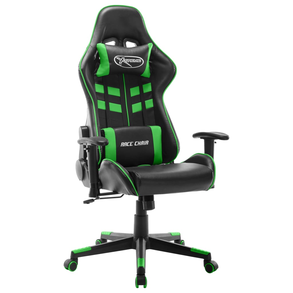 Gamestoel kunstleer zwart en groen is nu te koop bij PeponiXL, paradijselijk wonen!