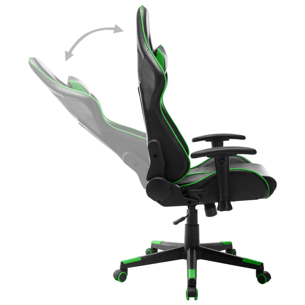 Gamestoel kunstleer zwart en groen is nu te koop bij PeponiXL, paradijselijk wonen!