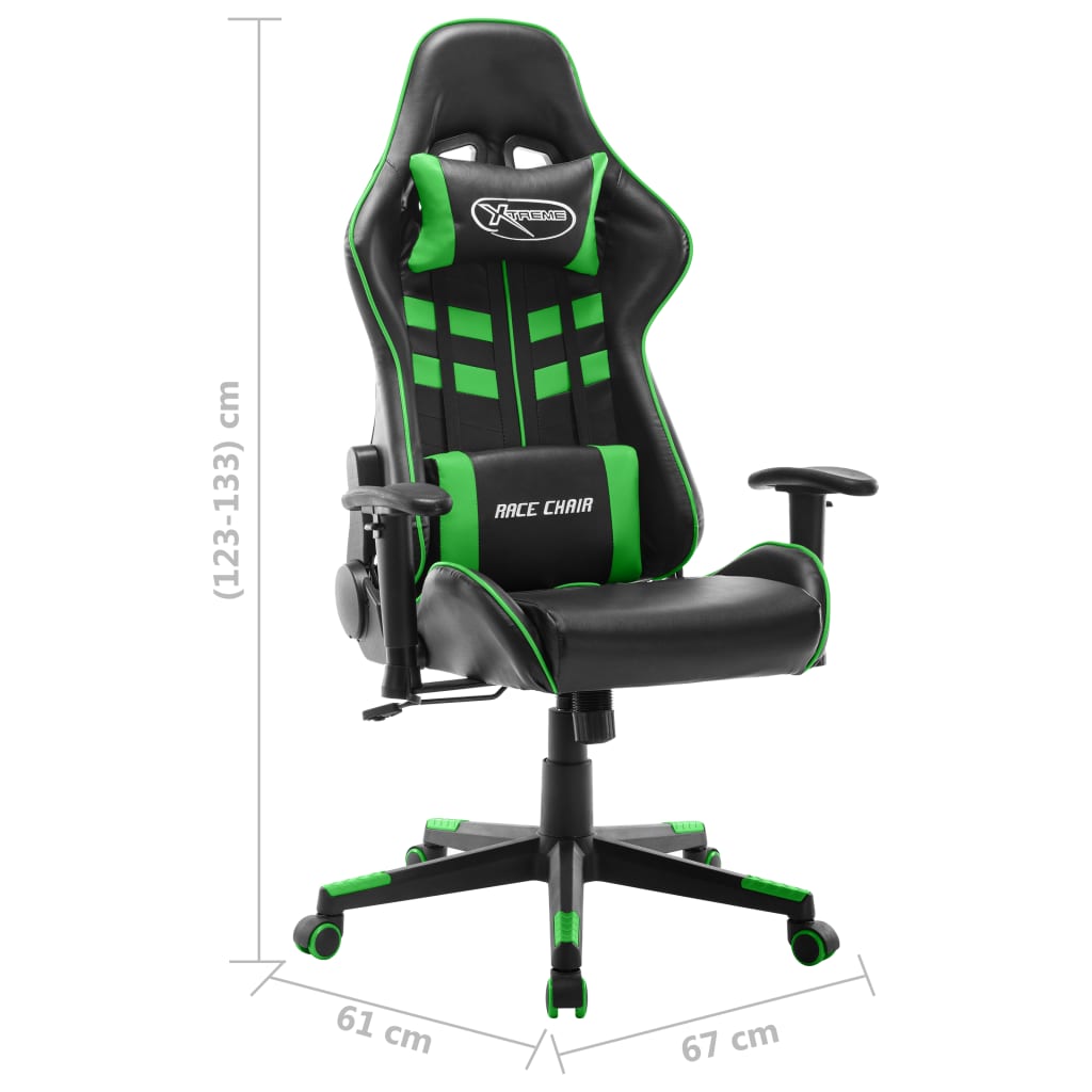Gamestoel kunstleer zwart en groen is nu te koop bij PeponiXL, paradijselijk wonen!