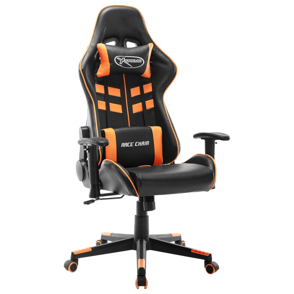 Gamestoel kunstleer zwart en oranje is nu te koop bij PeponiXL, paradijselijk wonen!