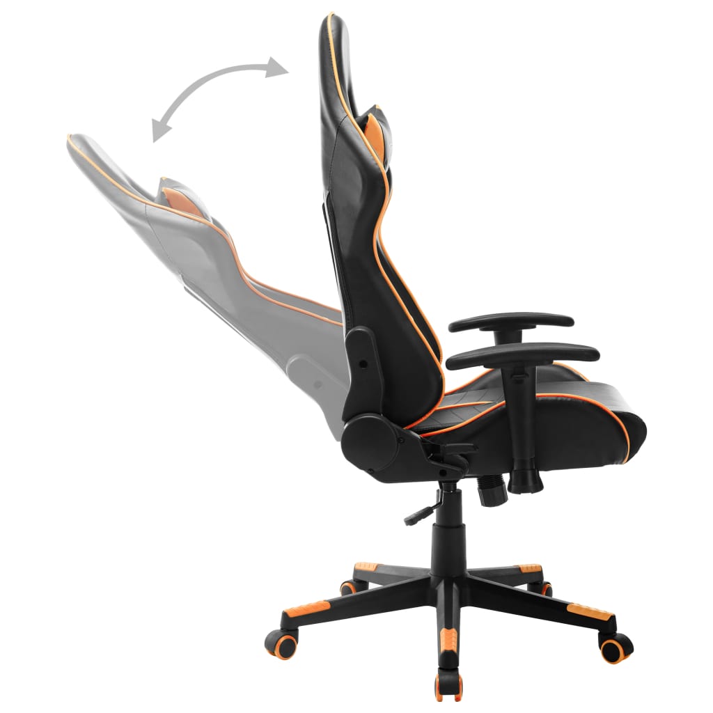 Gamestoel kunstleer zwart en oranje is nu te koop bij PeponiXL, paradijselijk wonen!