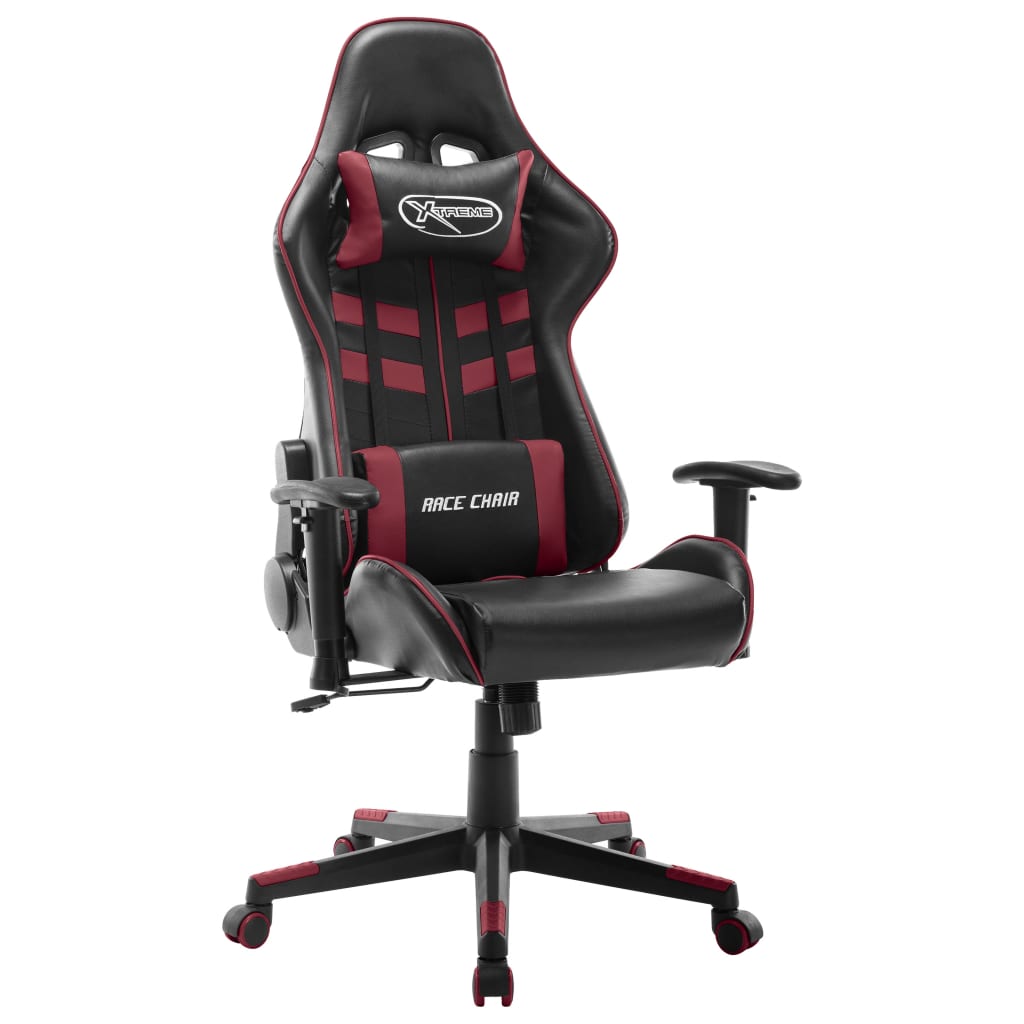 Gamestoel kunstleer zwart en wijnrood is nu te koop bij PeponiXL, paradijselijk wonen!