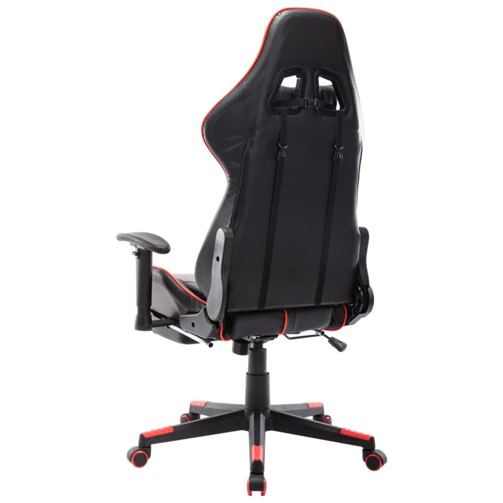 Gamestoel met voetensteun kunstleer zwart en rood is nu te koop bij PeponiXL, paradijselijk wonen!