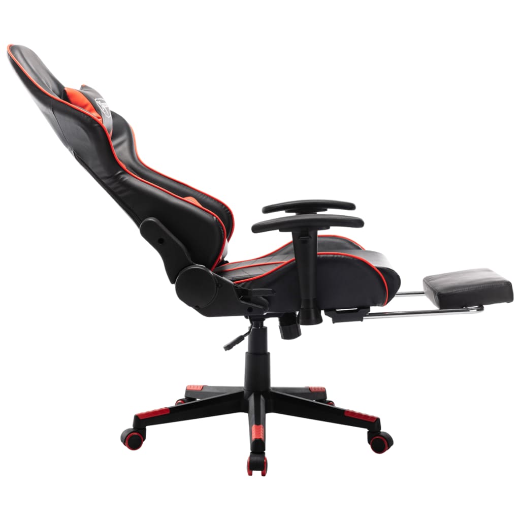 Gamestoel met voetensteun kunstleer zwart en rood is nu te koop bij PeponiXL, paradijselijk wonen!