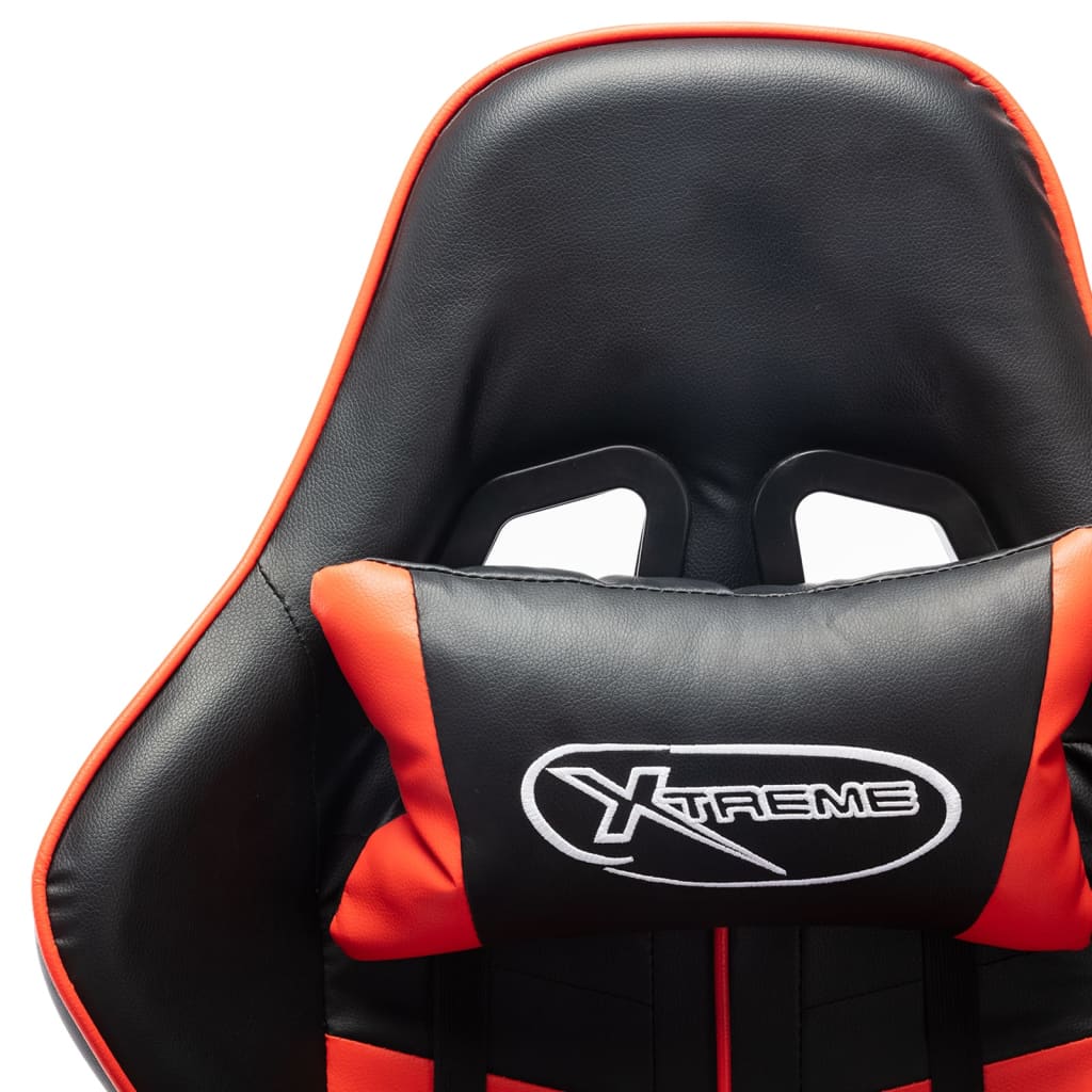 Gamestoel met voetensteun kunstleer zwart en rood is nu te koop bij PeponiXL, paradijselijk wonen!