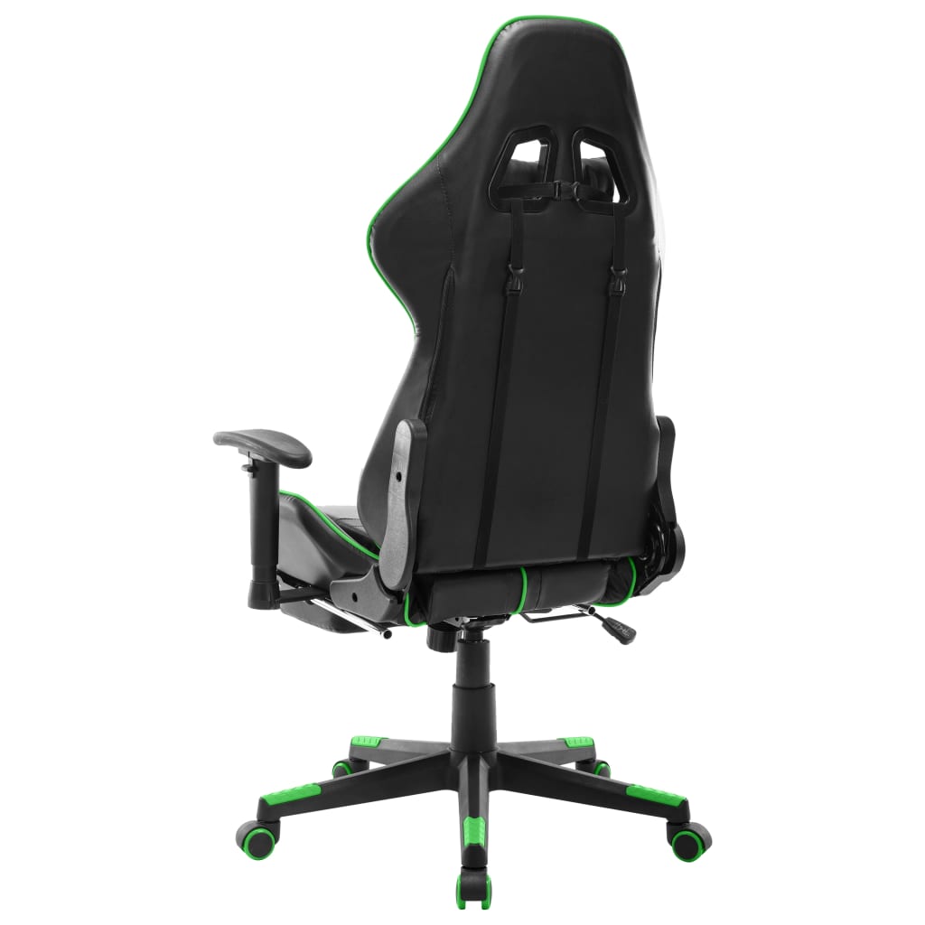 Gamestoel met voetensteun kunstleer zwart en groen is nu te koop bij PeponiXL, paradijselijk wonen!