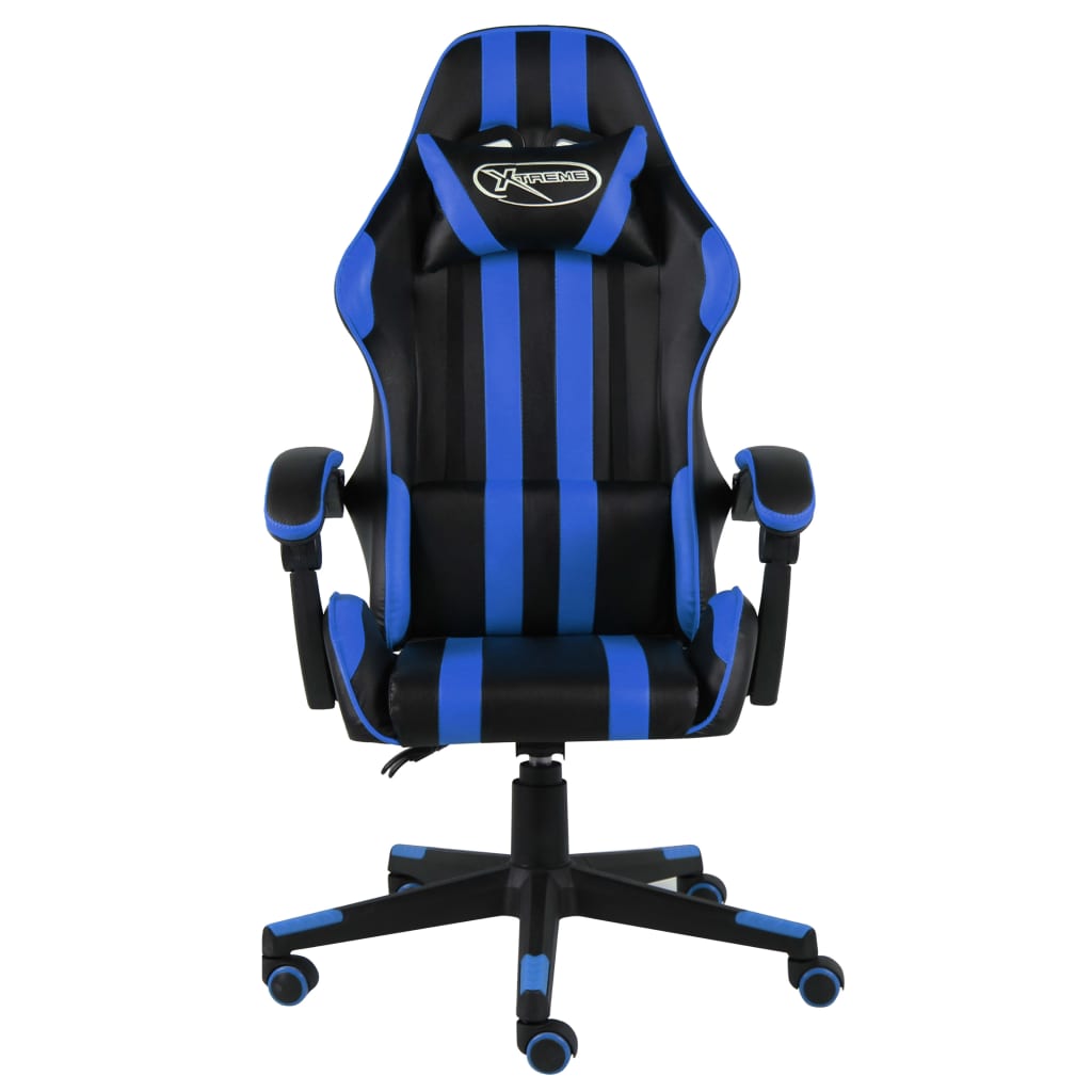 Racestoel kunstleer zwart en blauw is nu te koop bij PeponiXL, paradijselijk wonen!