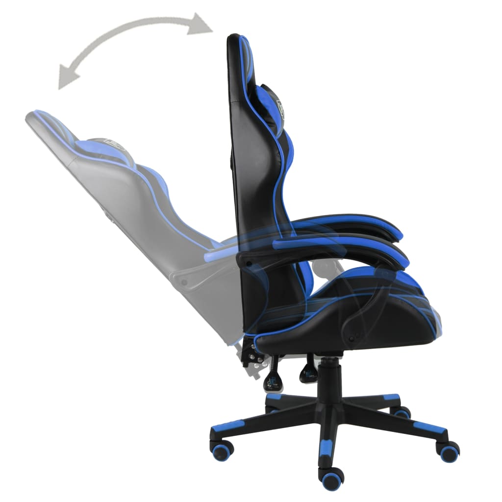 Racestoel kunstleer zwart en blauw is nu te koop bij PeponiXL, paradijselijk wonen!