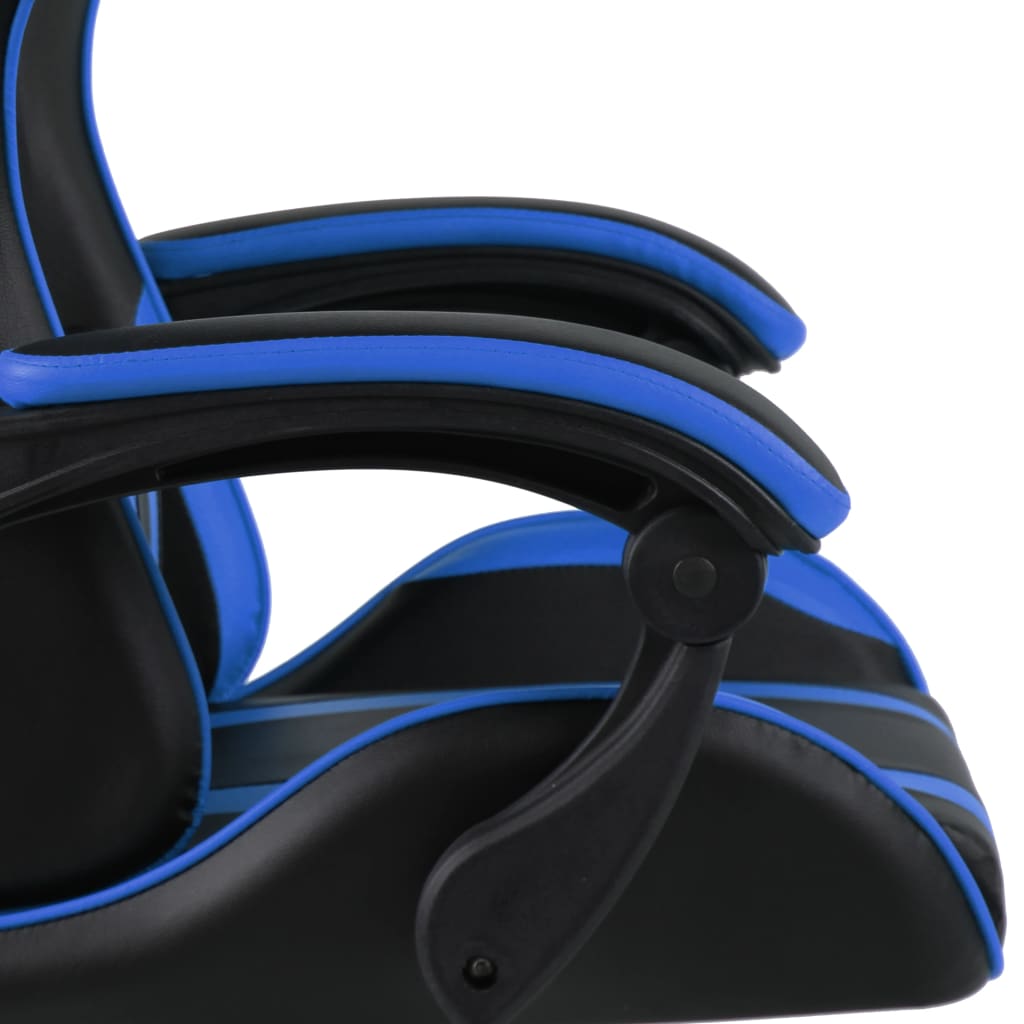 Racestoel kunstleer zwart en blauw is nu te koop bij PeponiXL, paradijselijk wonen!