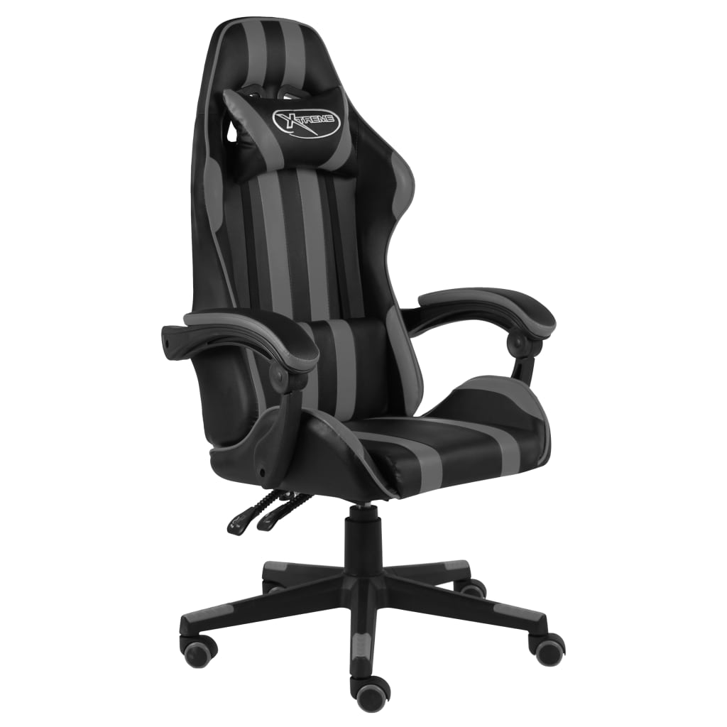 Racestoel kunstleer zwart en grijs is nu te koop bij PeponiXL, paradijselijk wonen!