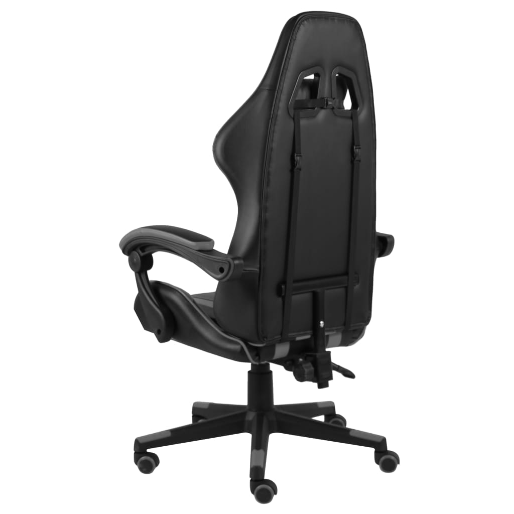 Racestoel kunstleer zwart en grijs is nu te koop bij PeponiXL, paradijselijk wonen!