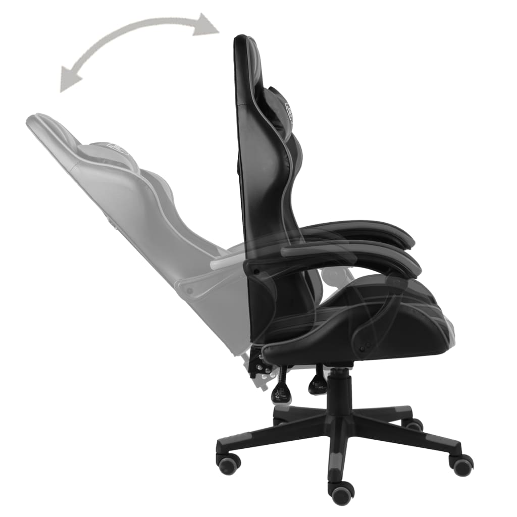 Racestoel kunstleer zwart en grijs is nu te koop bij PeponiXL, paradijselijk wonen!