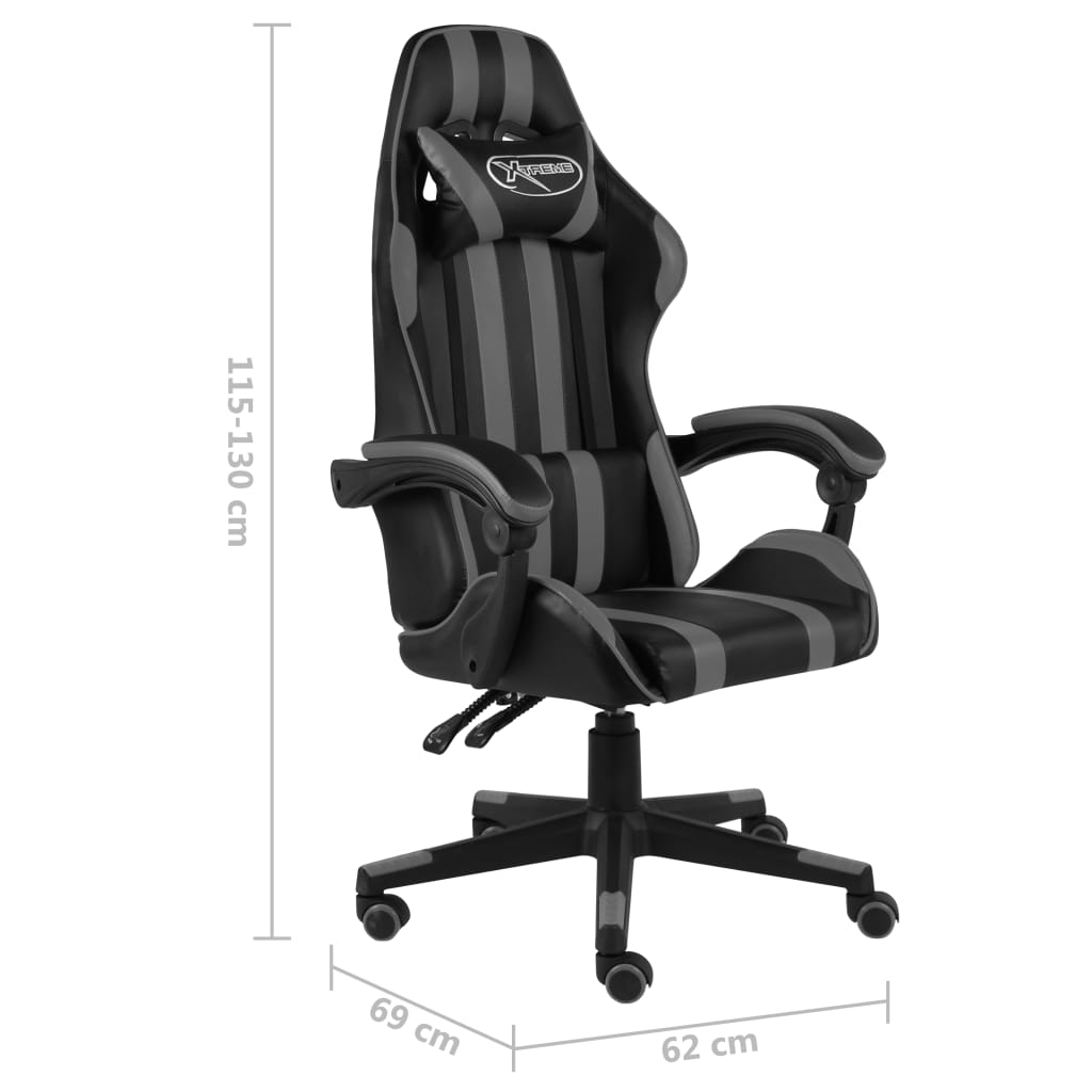 Racestoel kunstleer zwart en grijs is nu te koop bij PeponiXL, paradijselijk wonen!