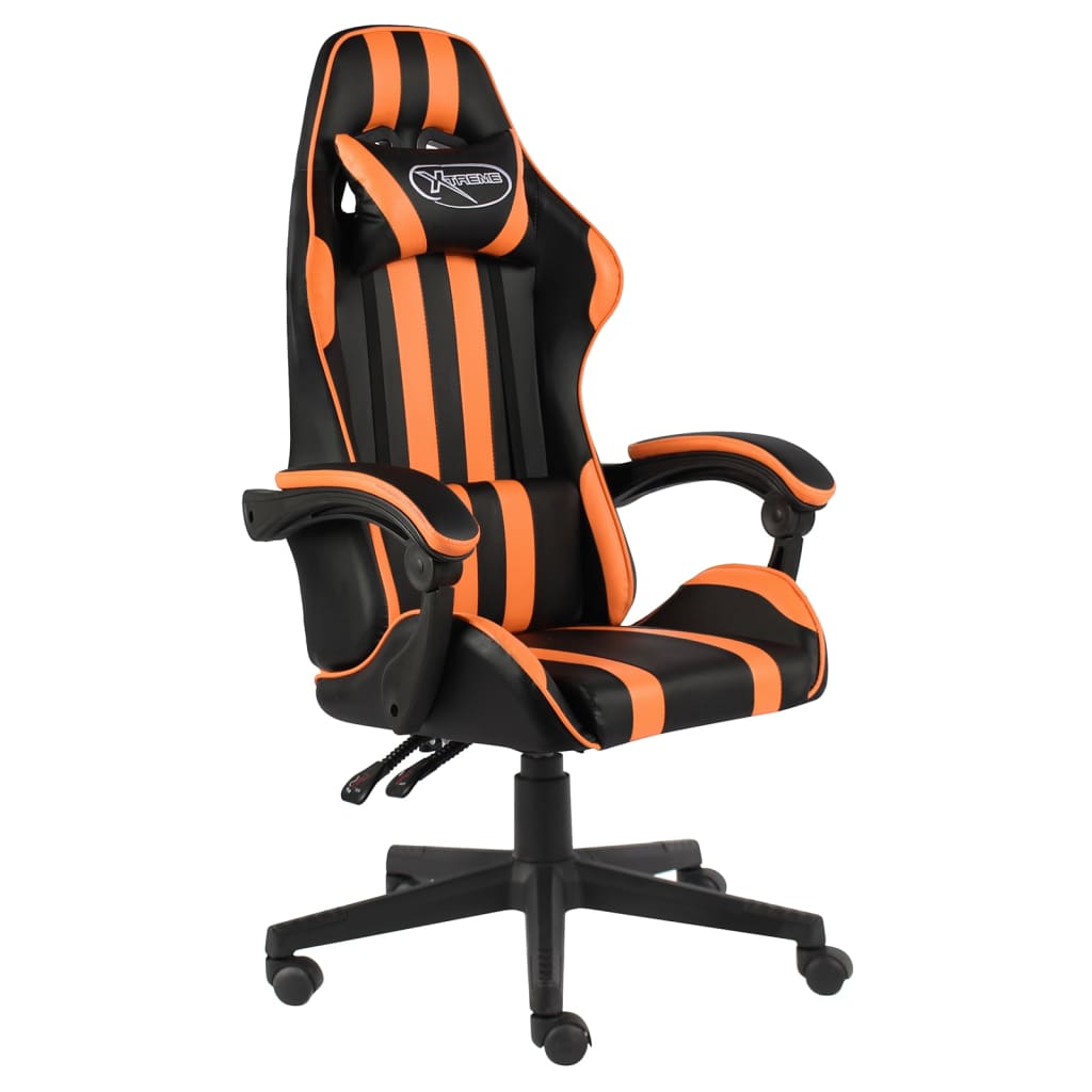Racestoel kunstleer zwart en oranje is nu te koop bij PeponiXL, paradijselijk wonen!