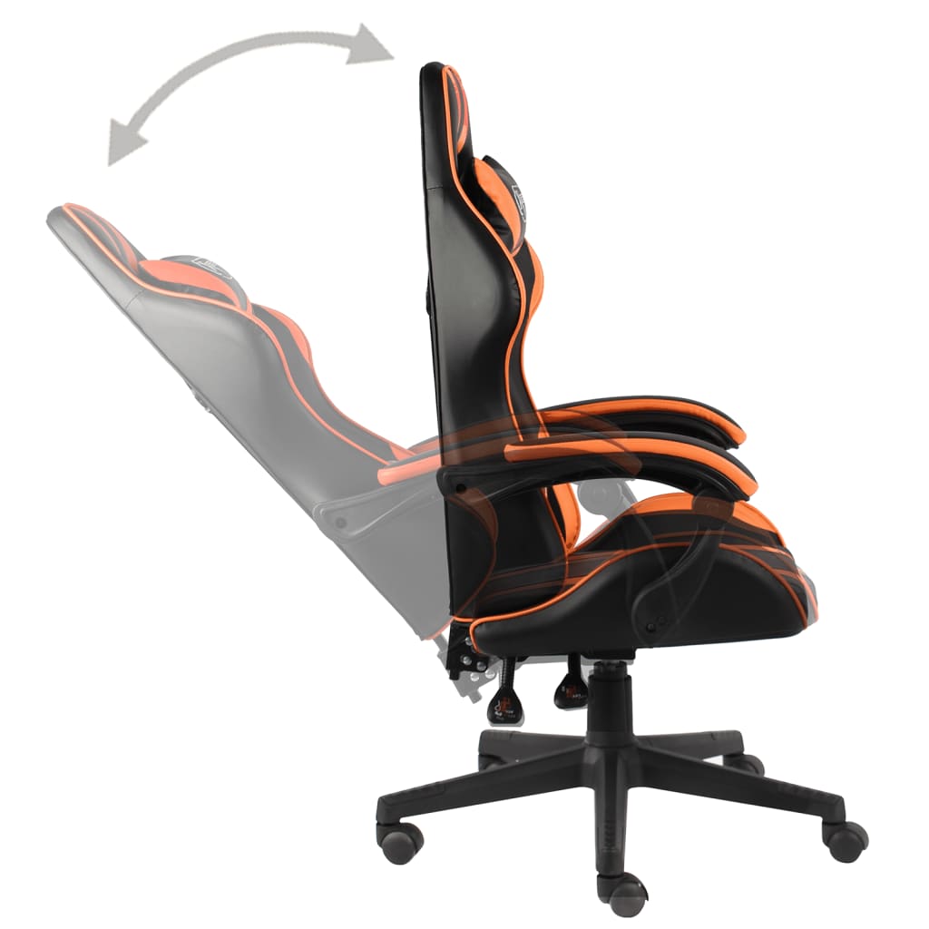 Racestoel kunstleer zwart en oranje is nu te koop bij PeponiXL, paradijselijk wonen!
