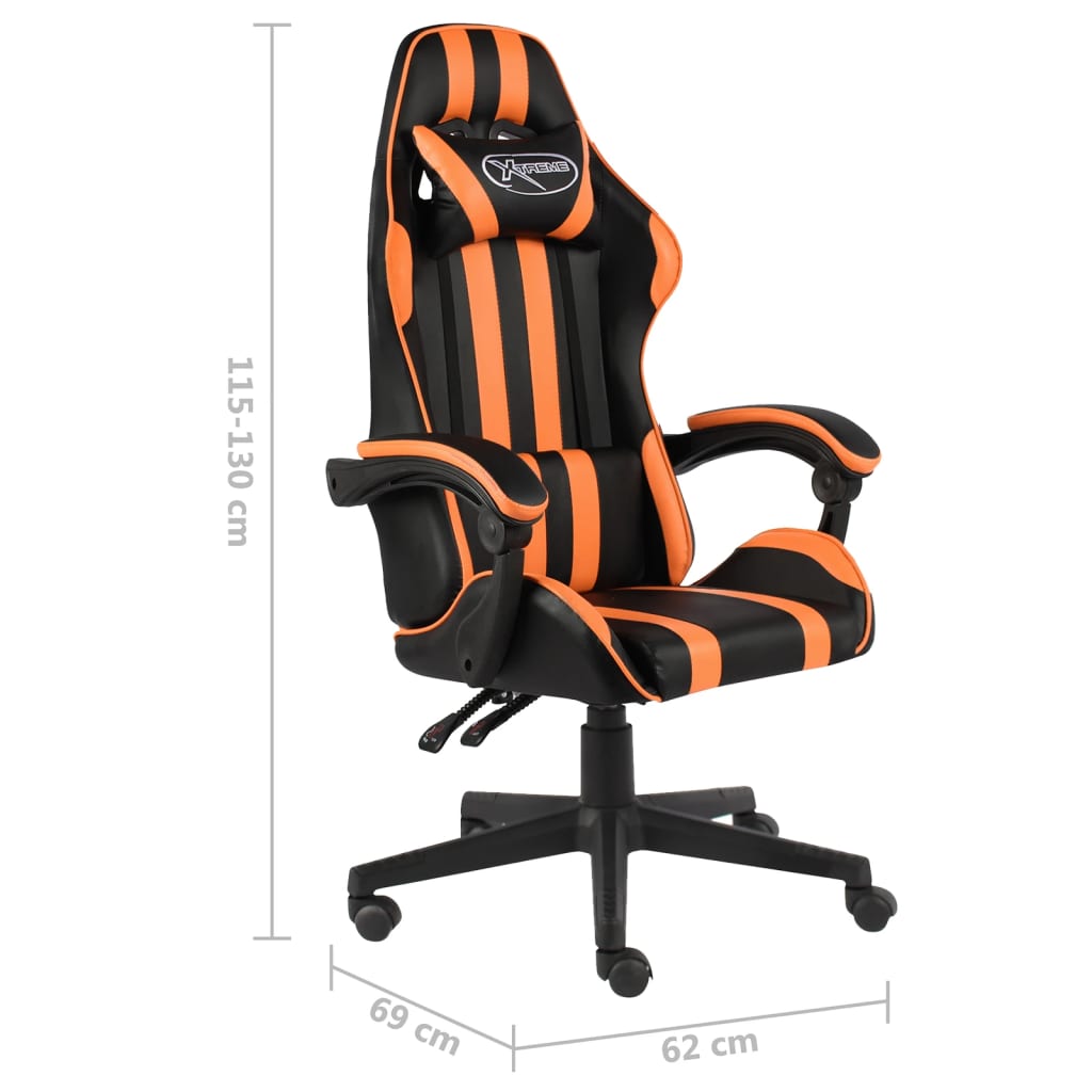 Racestoel kunstleer zwart en oranje is nu te koop bij PeponiXL, paradijselijk wonen!