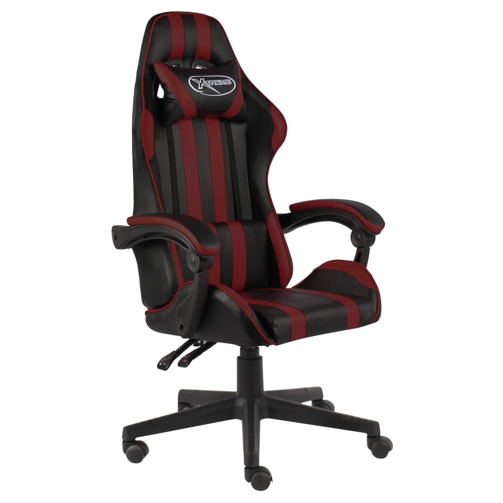 Racestoel kunstleer zwart en wijnrood is nu te koop bij PeponiXL, paradijselijk wonen!