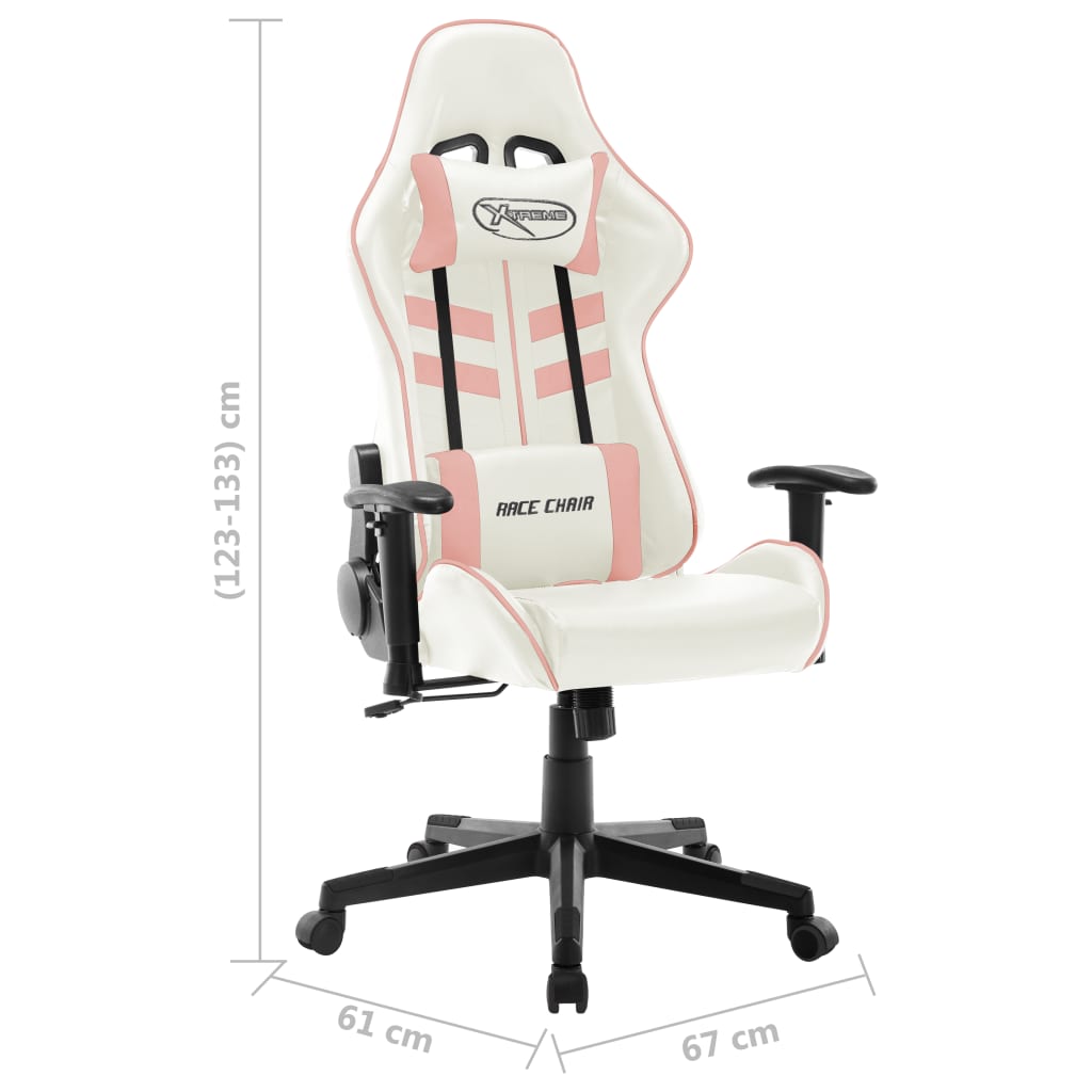 Gamestoel kunstleer wit en roze is nu te koop bij PeponiXL, paradijselijk wonen!