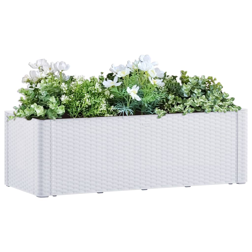 Plantenbak hoog met zelfbewateringssysteem 100x43x33 cm wit is nu te koop bij PeponiXL, paradijselijk wonen!