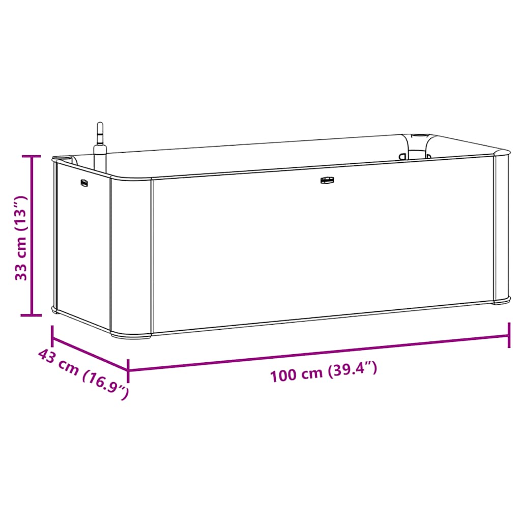 Plantenbak hoog zelfbewateringssysteem 100x43x33 cm antraciet is nu te koop bij PeponiXL, paradijselijk wonen!