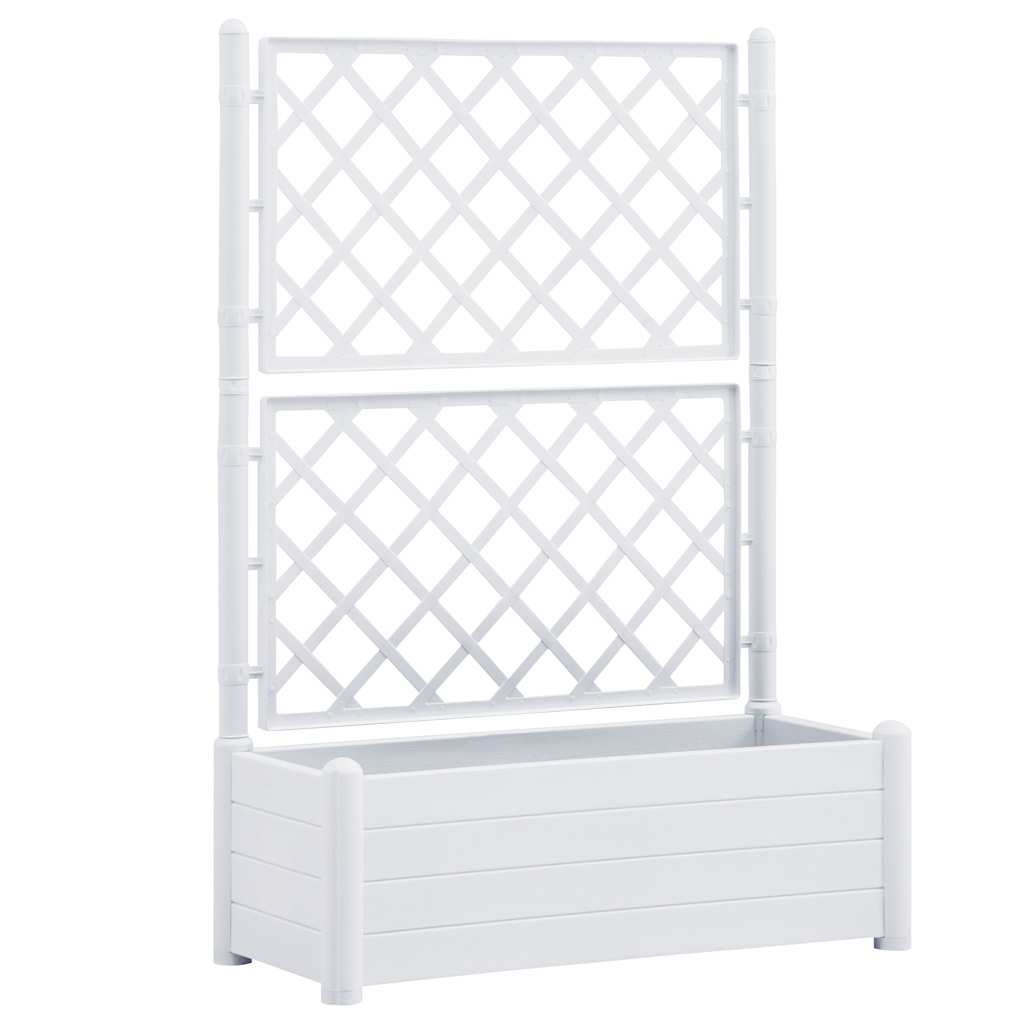 Plantenbak met latwerk 100x43x142 cm PP wit is nu te koop bij PeponiXL, paradijselijk wonen!
