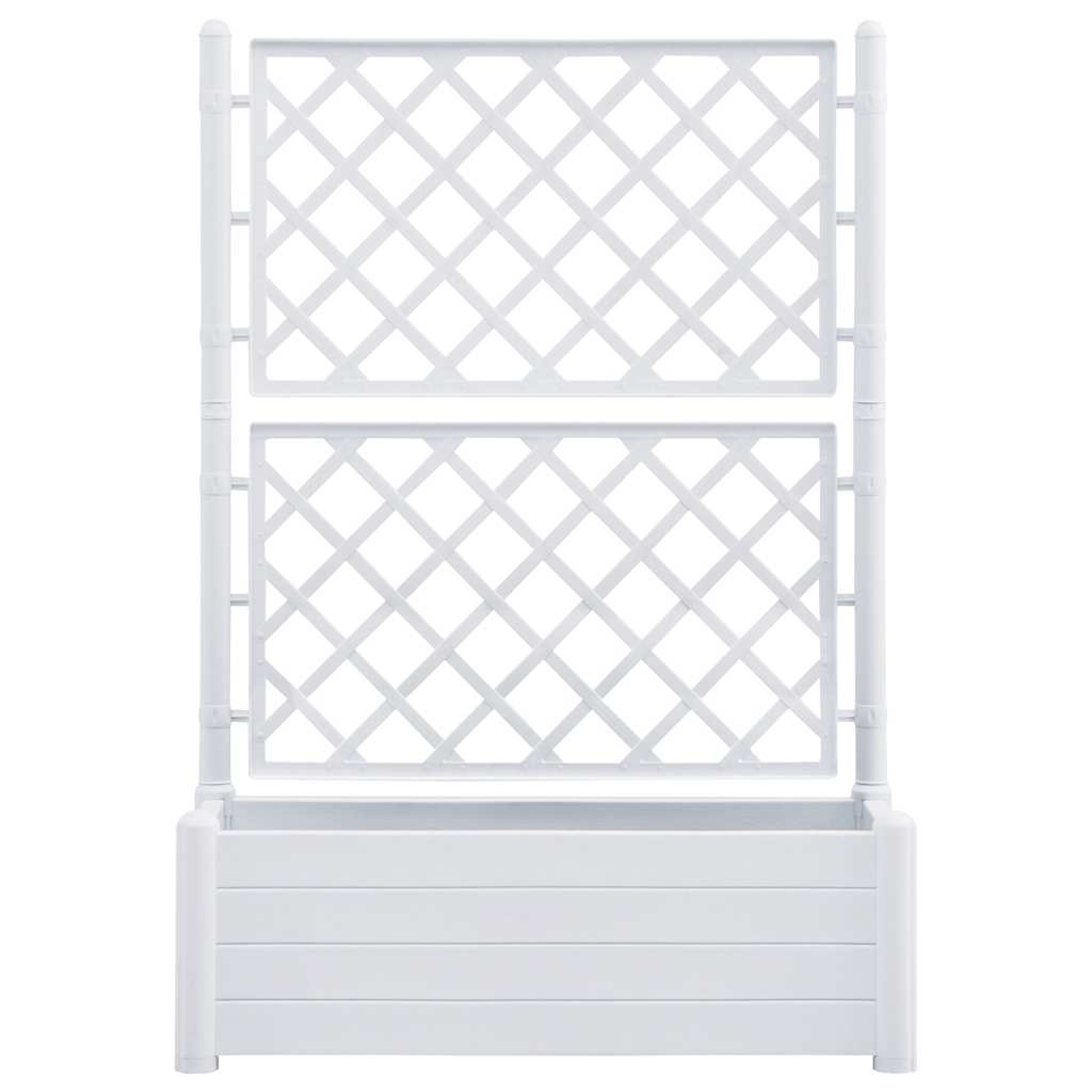 Plantenbak met latwerk 100x43x142 cm PP wit is nu te koop bij PeponiXL, paradijselijk wonen!