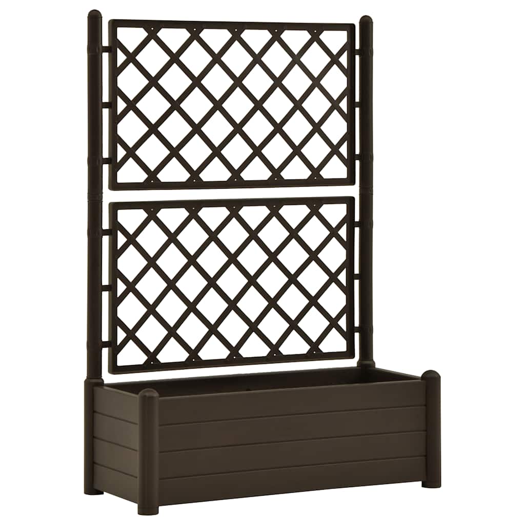 Plantenbak met latwerk 100x43x142 cm PP mokka is nu te koop bij PeponiXL, paradijselijk wonen!