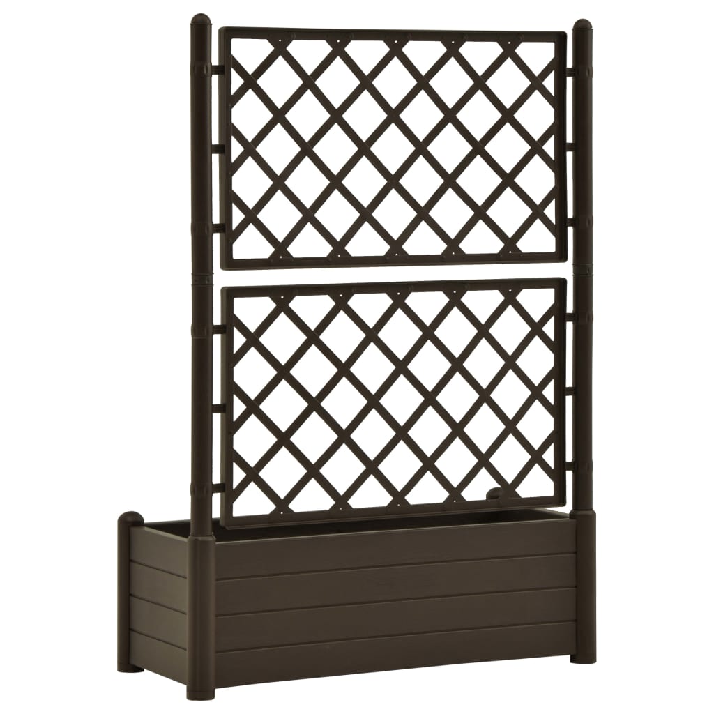 Plantenbak met latwerk 100x43x142 cm PP mokka is nu te koop bij PeponiXL, paradijselijk wonen!