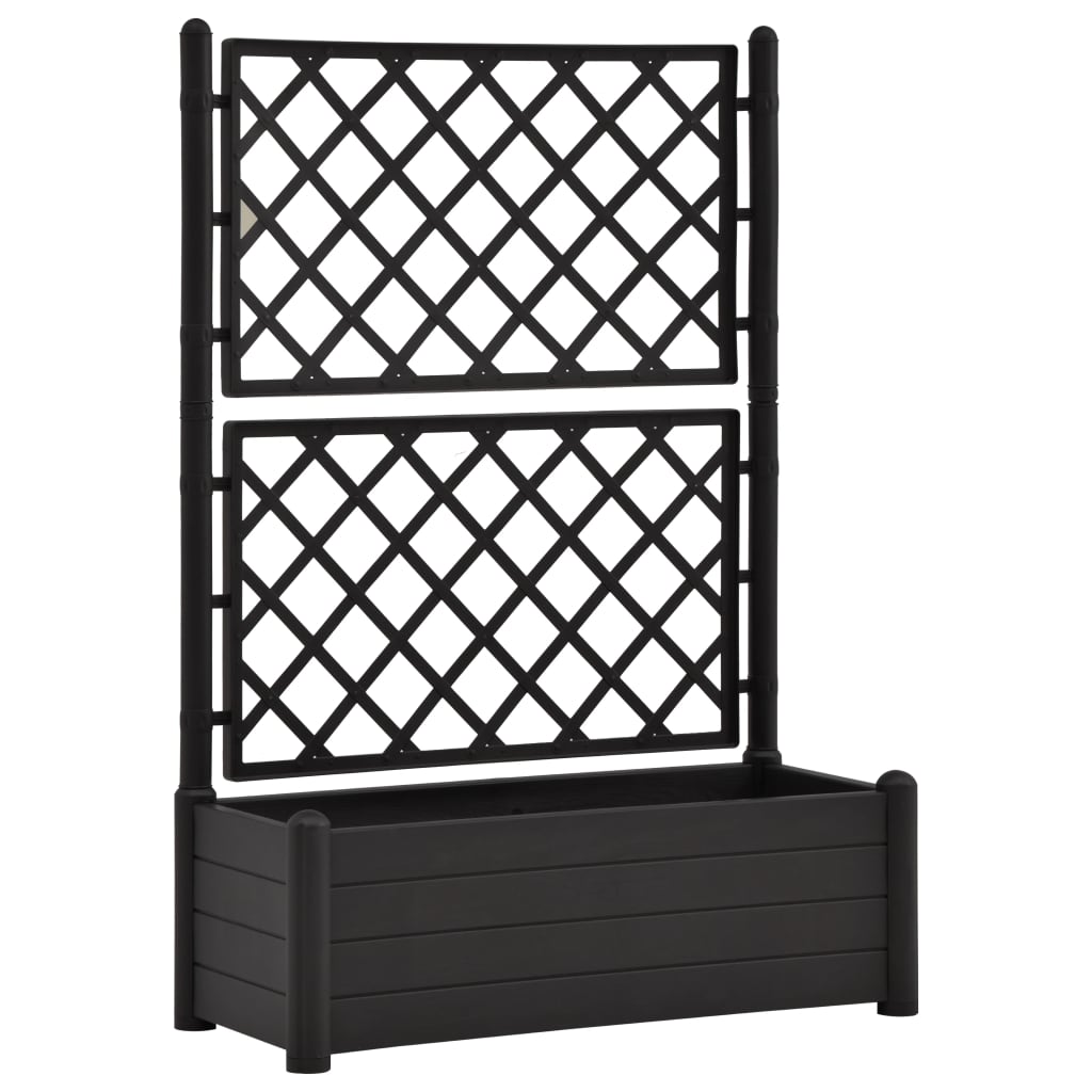 Plantenbak met latwerk 100x43x142 cm PP antraciet is nu te koop bij PeponiXL, paradijselijk wonen!