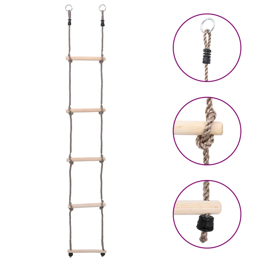 Ladder met 5 sporten 210 cm massief grenenhout is nu te koop bij PeponiXL, paradijselijk wonen!