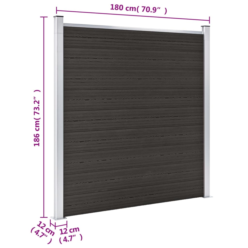 Schuttingpaneel 180x186 cm HKC zwart is nu te koop bij PeponiXL, paradijselijk wonen!