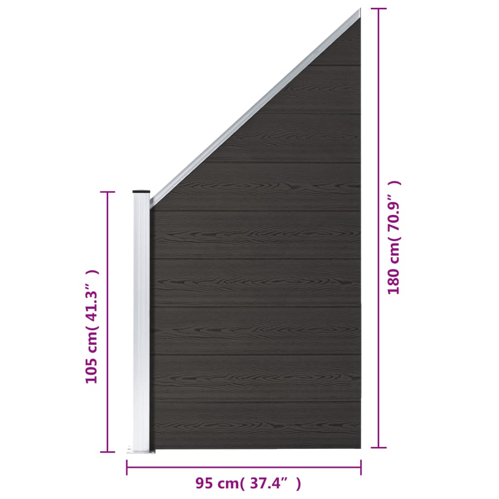 Schuttingpaneel 95x(105-180) cm HKC zwart is nu te koop bij PeponiXL, paradijselijk wonen!