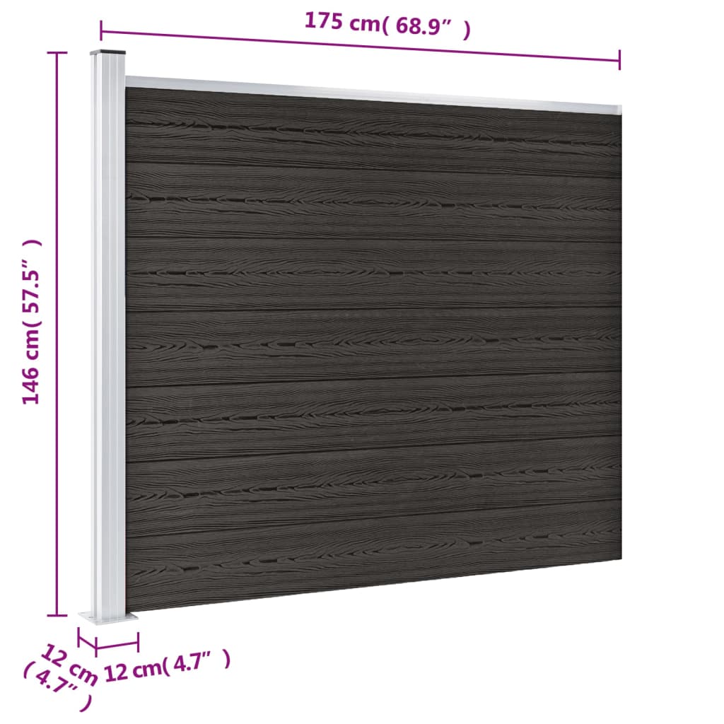 Schuttingpaneel 175x146 cm HKC grijs is nu te koop bij PeponiXL, paradijselijk wonen!