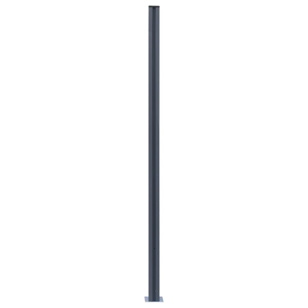 Schuttingpalen 2 st 185 cm aluminium donkergrijs is nu te koop bij PeponiXL, paradijselijk wonen!