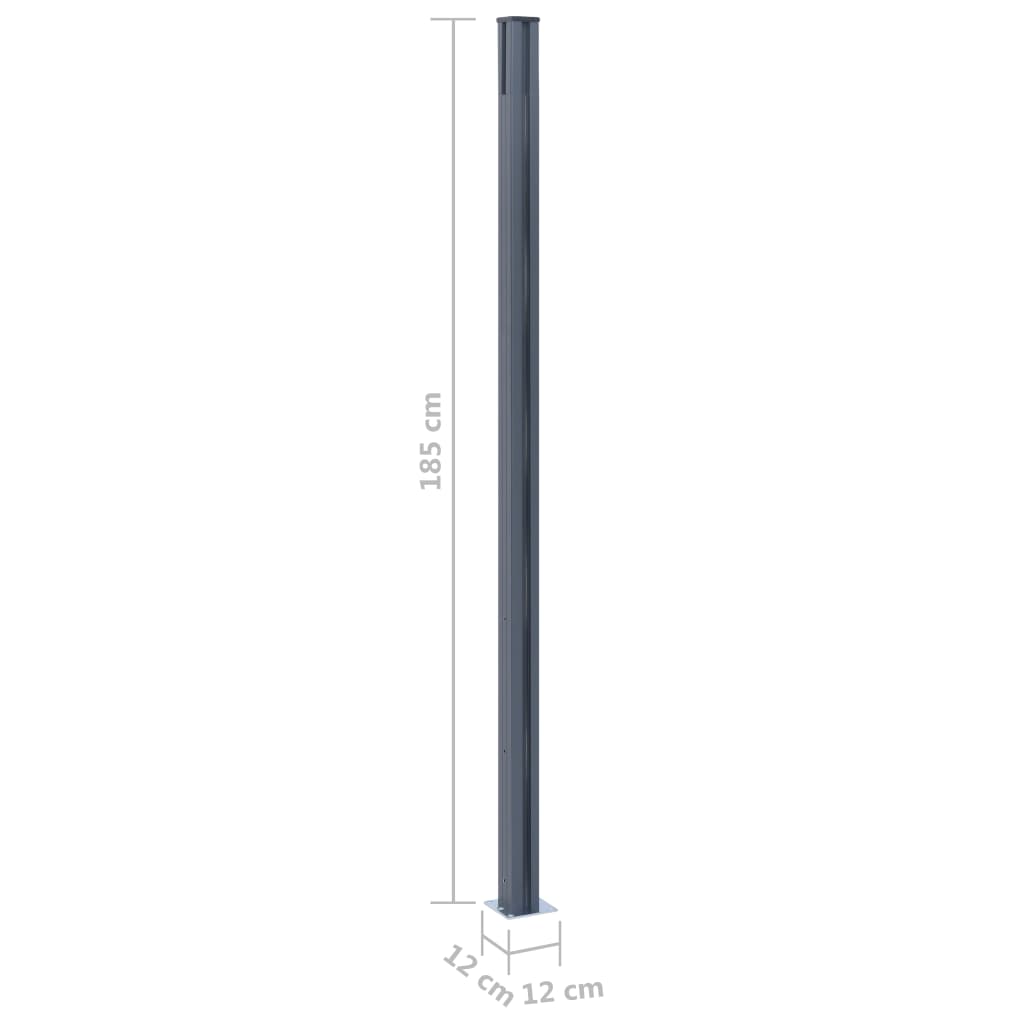 Schuttingpalen 2 st 185 cm aluminium donkergrijs is nu te koop bij PeponiXL, paradijselijk wonen!