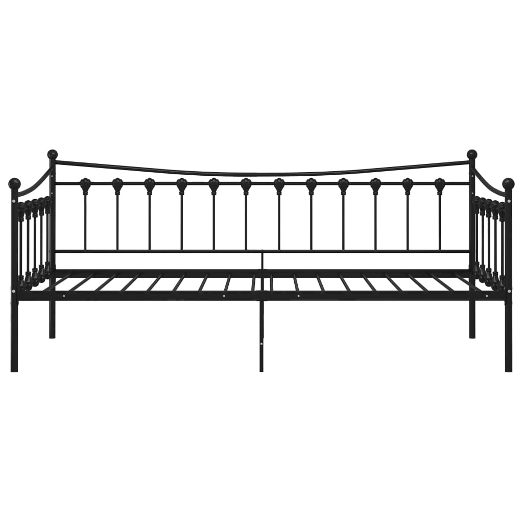 Slaapbank metaal zwart 90x200 cm is nu te koop bij PeponiXL, paradijselijk wonen!