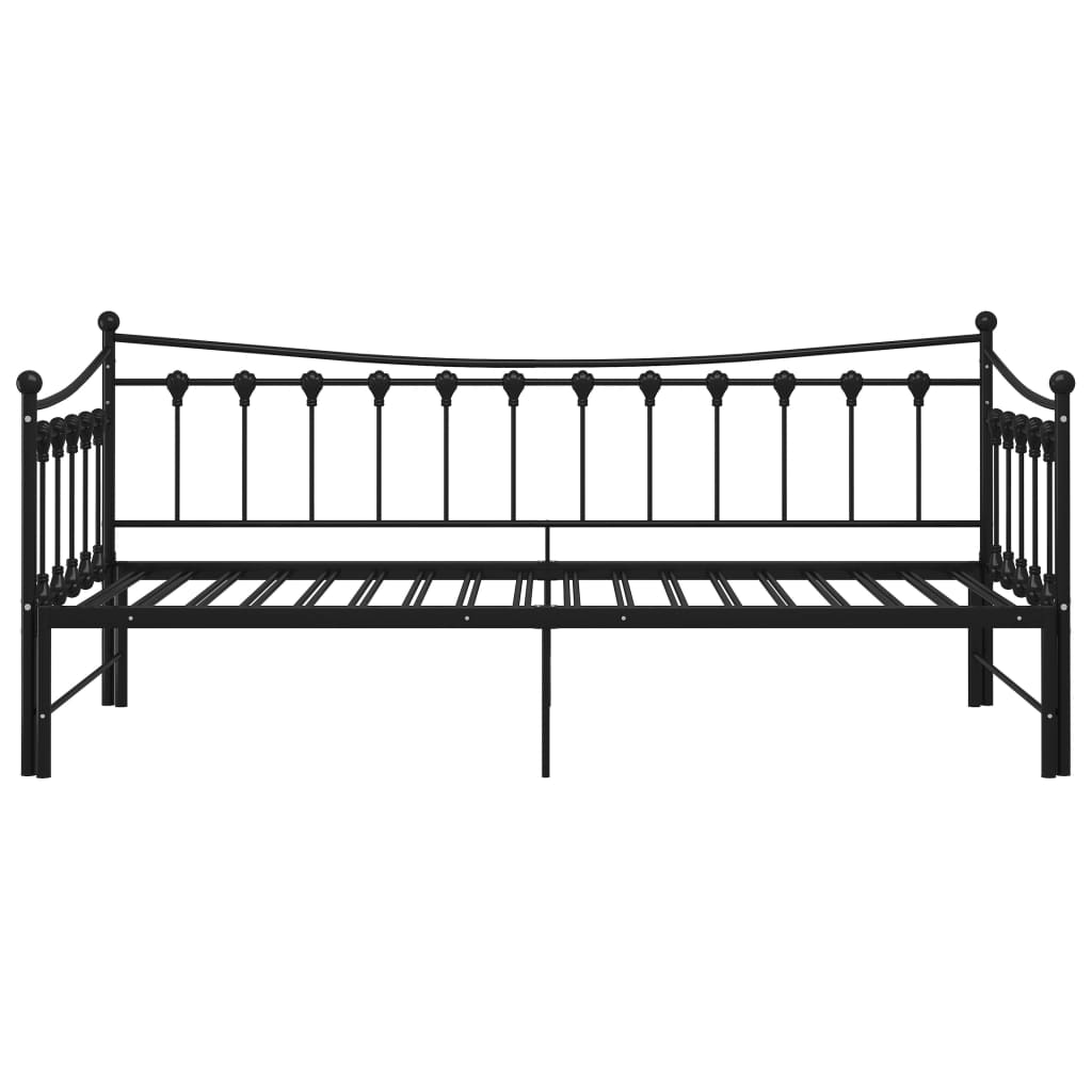 Slaapbank uittrekbaar metaal zwart 90x200 cm is nu te koop bij PeponiXL, paradijselijk wonen!