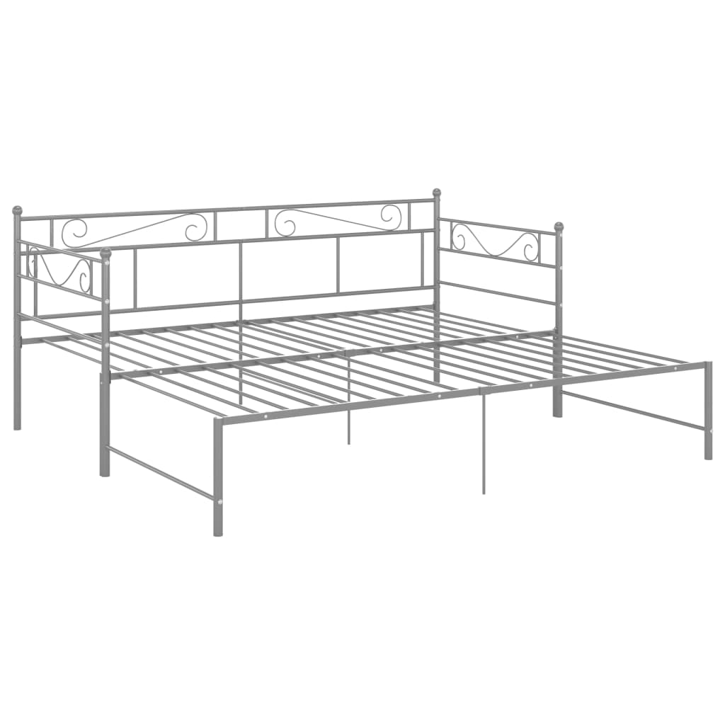 Slaapbank uittrekbaar metaal grijs 90x200 cm is nu te koop bij PeponiXL, paradijselijk wonen!
