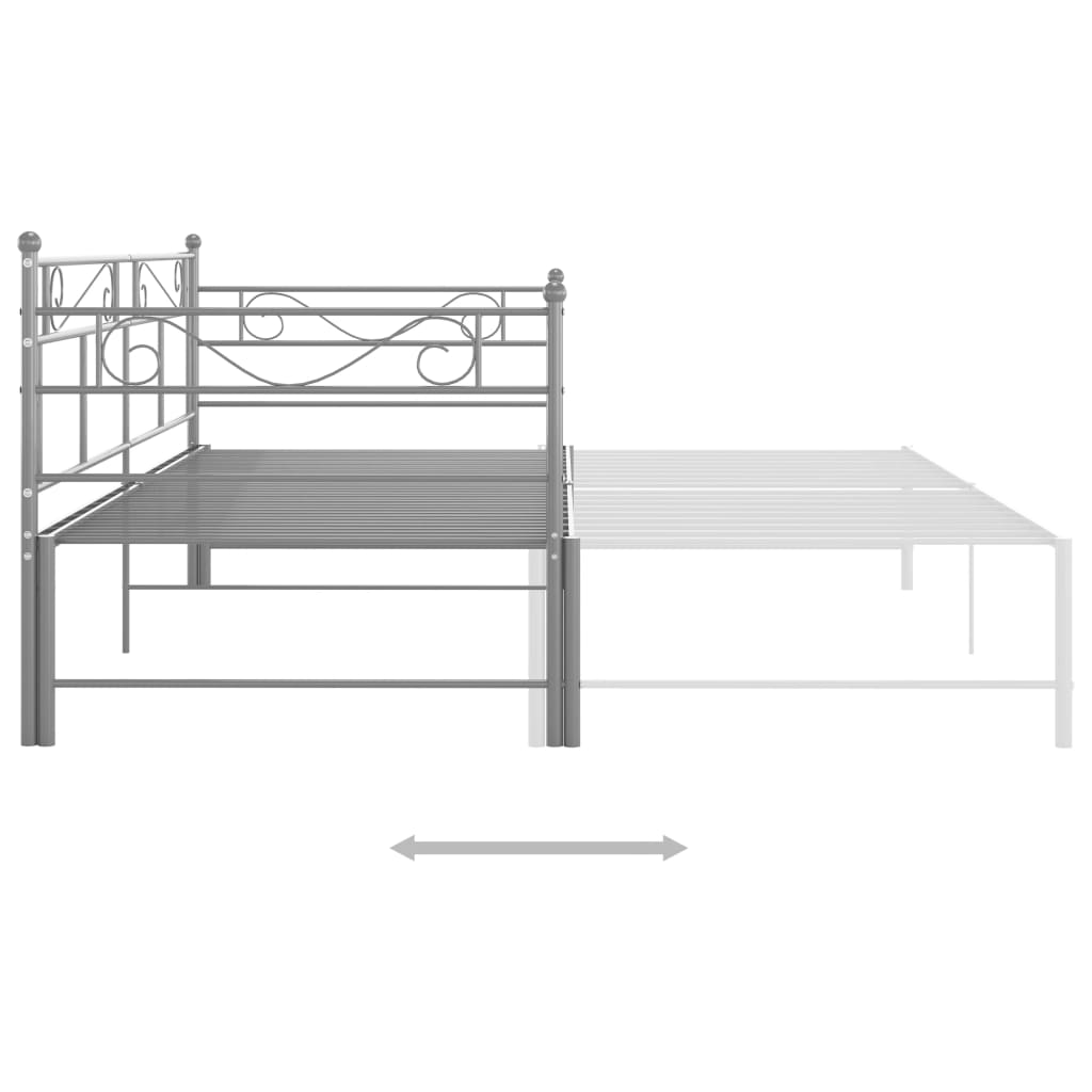 Slaapbank uittrekbaar metaal grijs 90x200 cm is nu te koop bij PeponiXL, paradijselijk wonen!