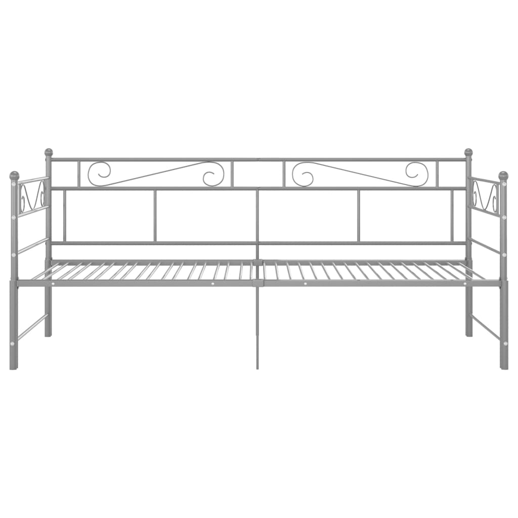 Slaapbank uittrekbaar metaal grijs 90x200 cm is nu te koop bij PeponiXL, paradijselijk wonen!