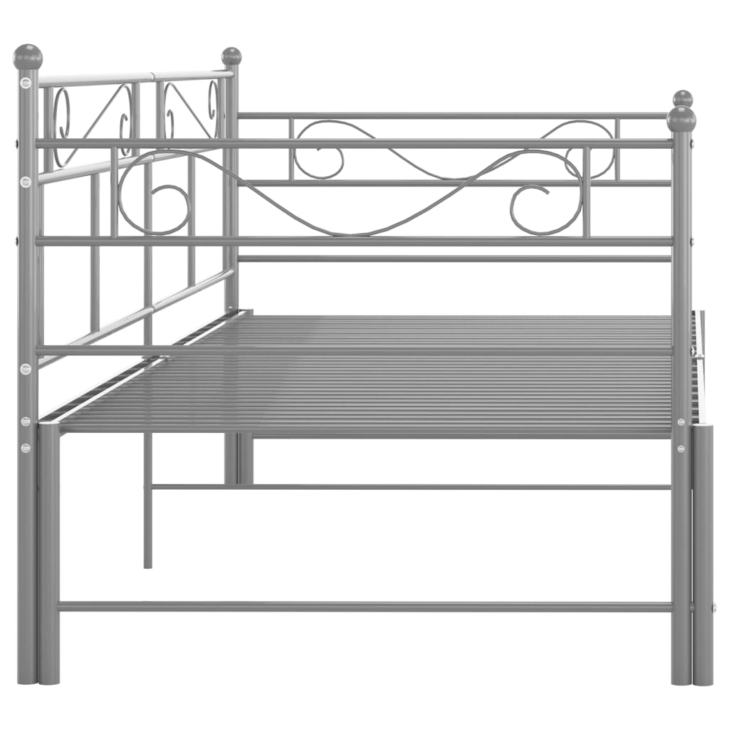 Slaapbank uittrekbaar metaal grijs 90x200 cm is nu te koop bij PeponiXL, paradijselijk wonen!