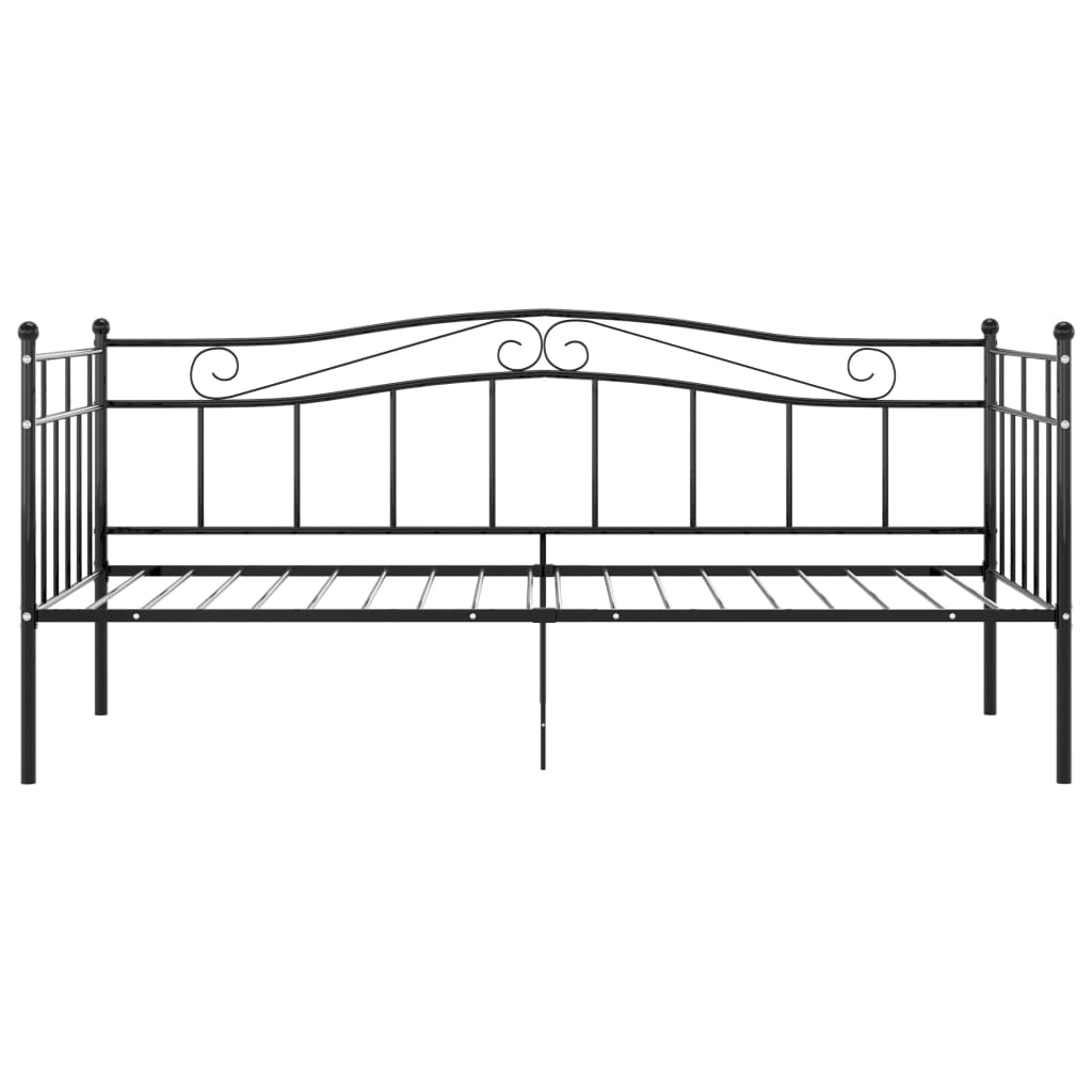 Slaapbankframe metaal zwart 90x200 cm is nu te koop bij PeponiXL, paradijselijk wonen!