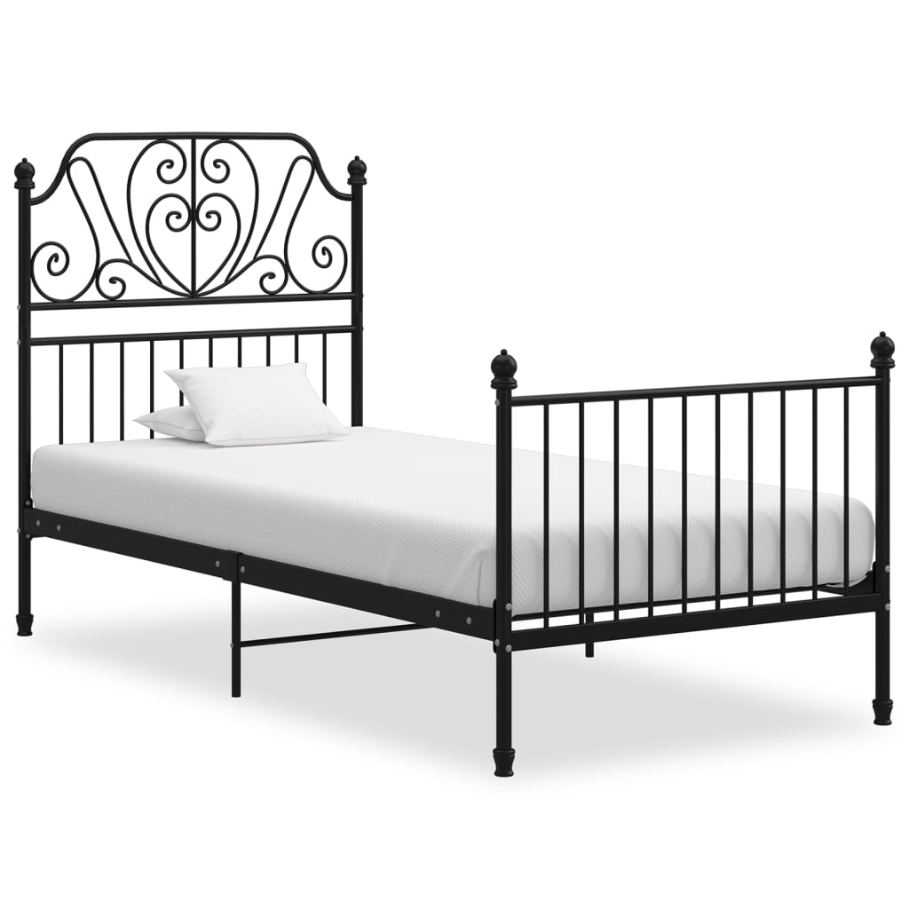 Bedframe metaal zwart 100x200 cm is nu te koop bij PeponiXL, paradijselijk wonen!