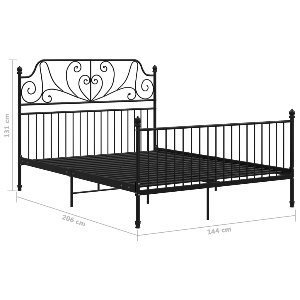 Bedframe metaal zwart 140x200 cm is nu te koop bij PeponiXL, paradijselijk wonen!