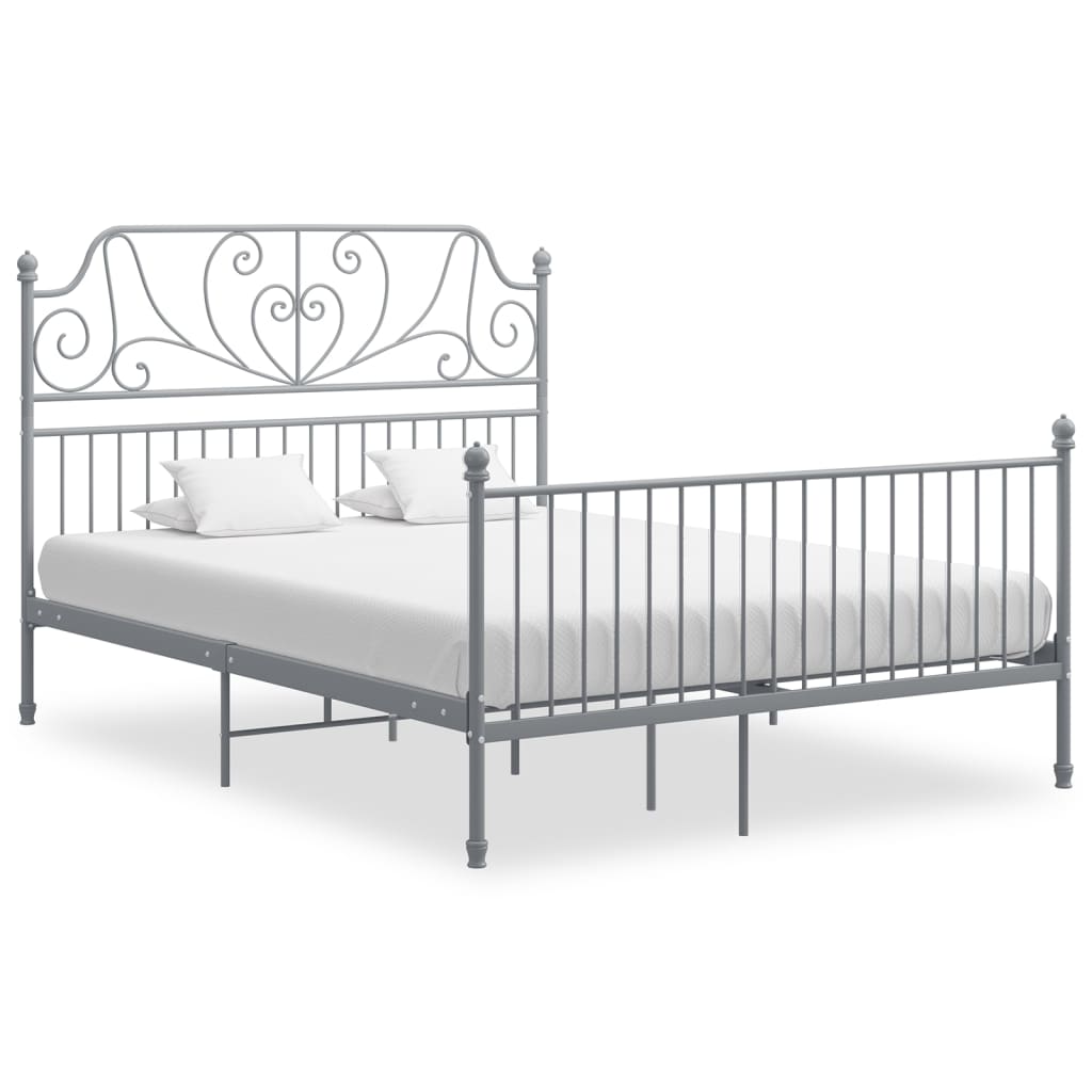 Bedframe zonder matras metaal grijs 140x200 cm is nu te koop bij PeponiXL, paradijselijk wonen!