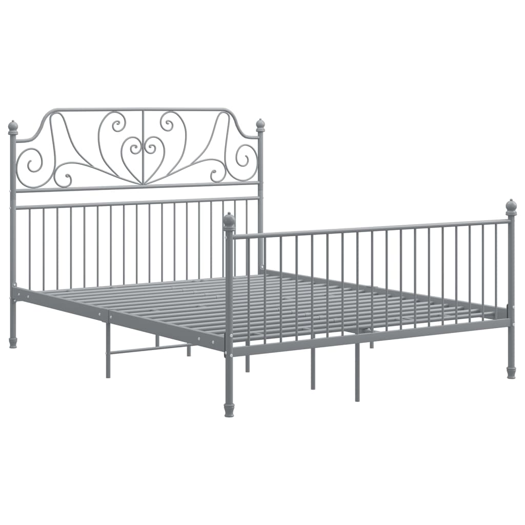 Bedframe zonder matras metaal grijs 140x200 cm is nu te koop bij PeponiXL, paradijselijk wonen!