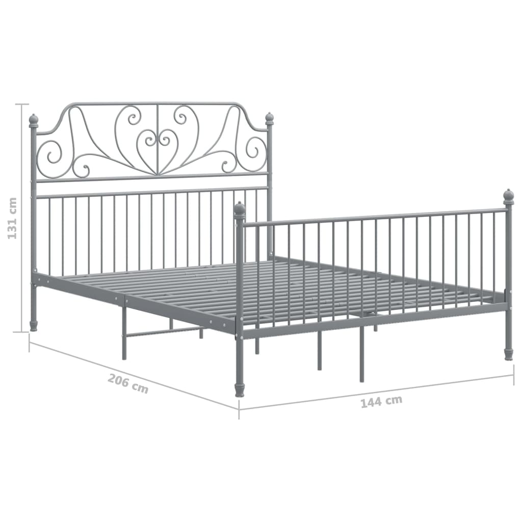 Bedframe zonder matras metaal grijs 140x200 cm is nu te koop bij PeponiXL, paradijselijk wonen!